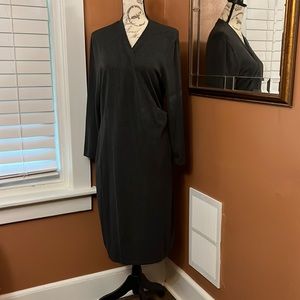 CALVIN KLEIN WRAP DRESS LARGE GRAY
